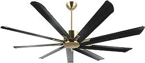 reiga 72 Inch Black Gold Modern 9 Aluminum Blades Quiet DC Ceiling Fan with Remote Control, 6 Spe... | Amazon (US)