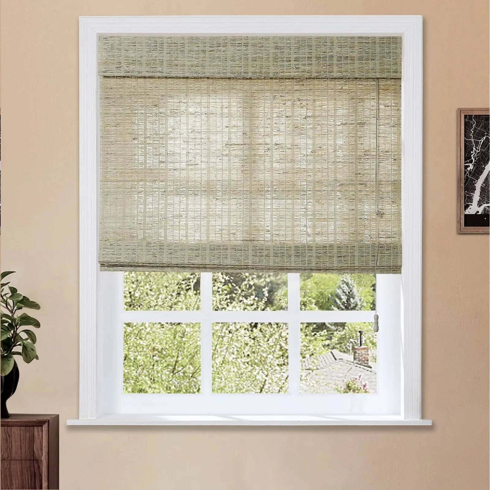 Natural Jute Bamboo Woven Shade - Straw | TWOPAGES