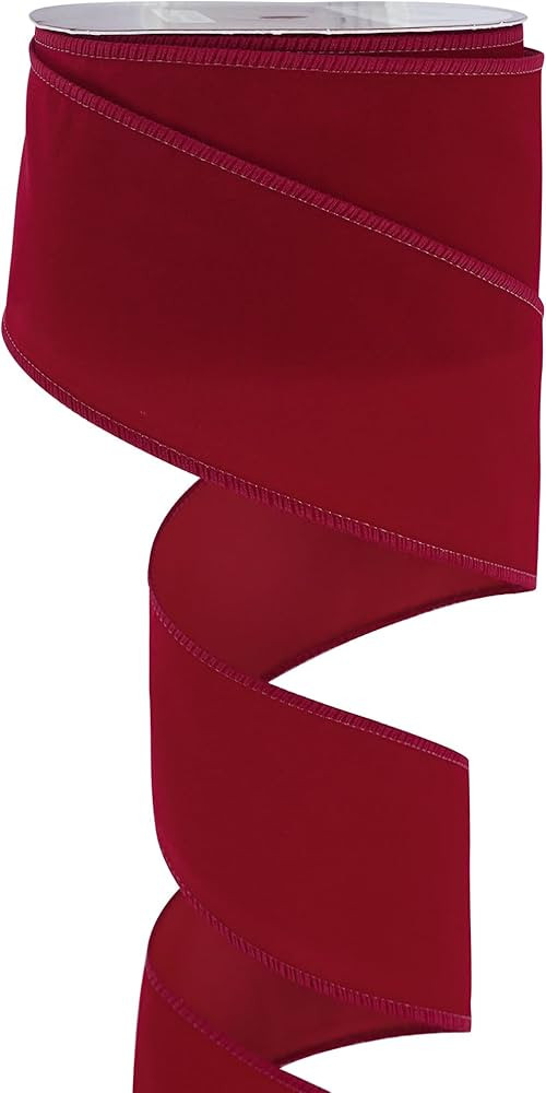 MEEDEE Red Velvet Ribbon 2.5 Inch Wide Red Ribbon Velvet Wired Ribbon 25 Yards Spool Velvet Chris... | Amazon (US)