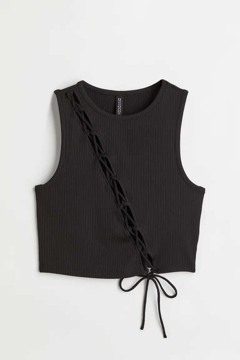 Lacing-detail Cut-out Top | H&M (US + CA)