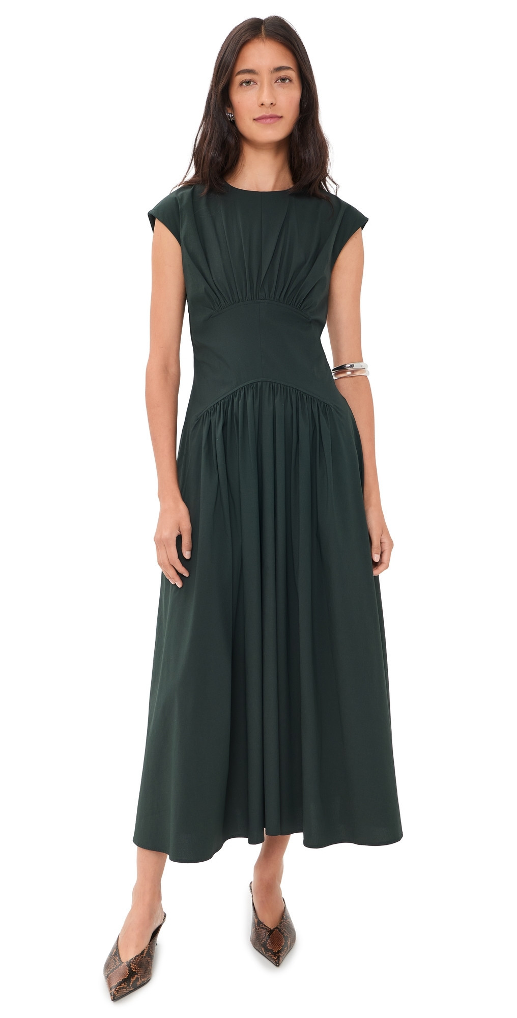 Proenza Schouler White Label Nyssa Dress Dark Green 6 | Shopbop