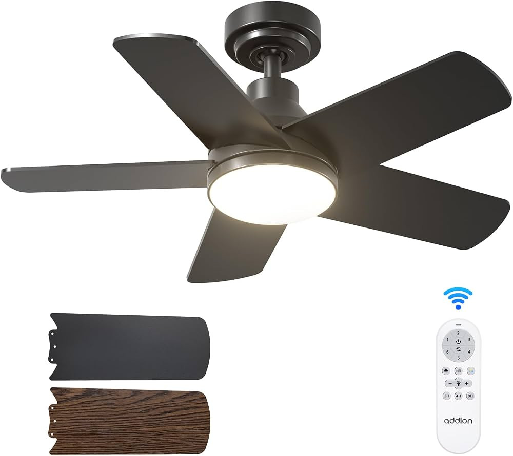 addlon Ceiling Fans with Lights, 32 inch Black Ceiling fan with Light and Remote Control, Reversi... | Amazon (US)