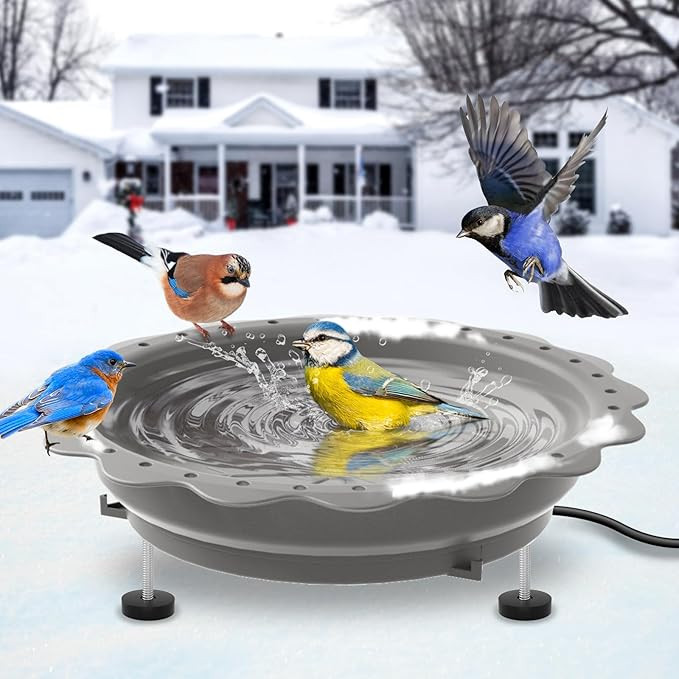 Heated Bird Bath for Outside Winter, Powerful 100W Thermostat Control Heated Bird Baths for Outdo... | Amazon (US)