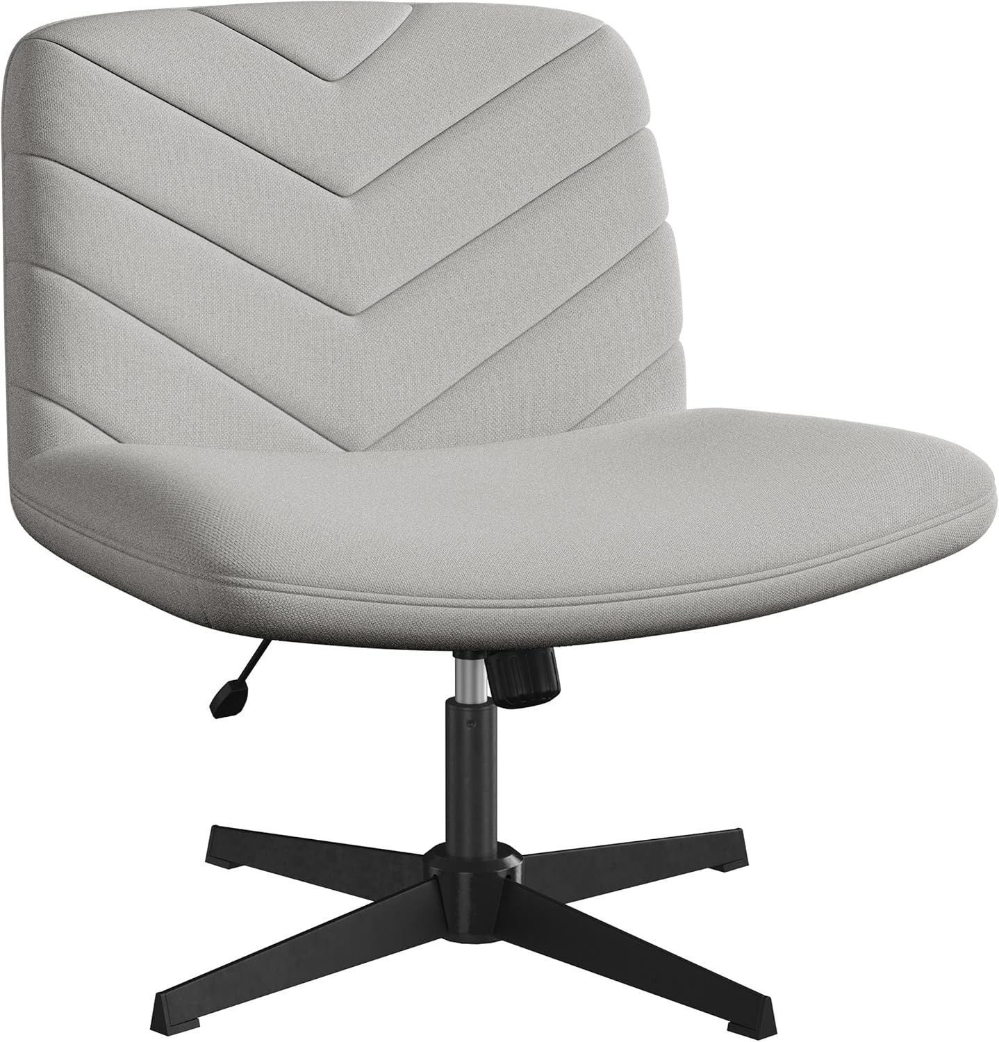 Yaheetech Wide Seat Cross Legged Office Chair, Adjustable Armless Office Chairs with No Wheels, V... | Amazon (UK)