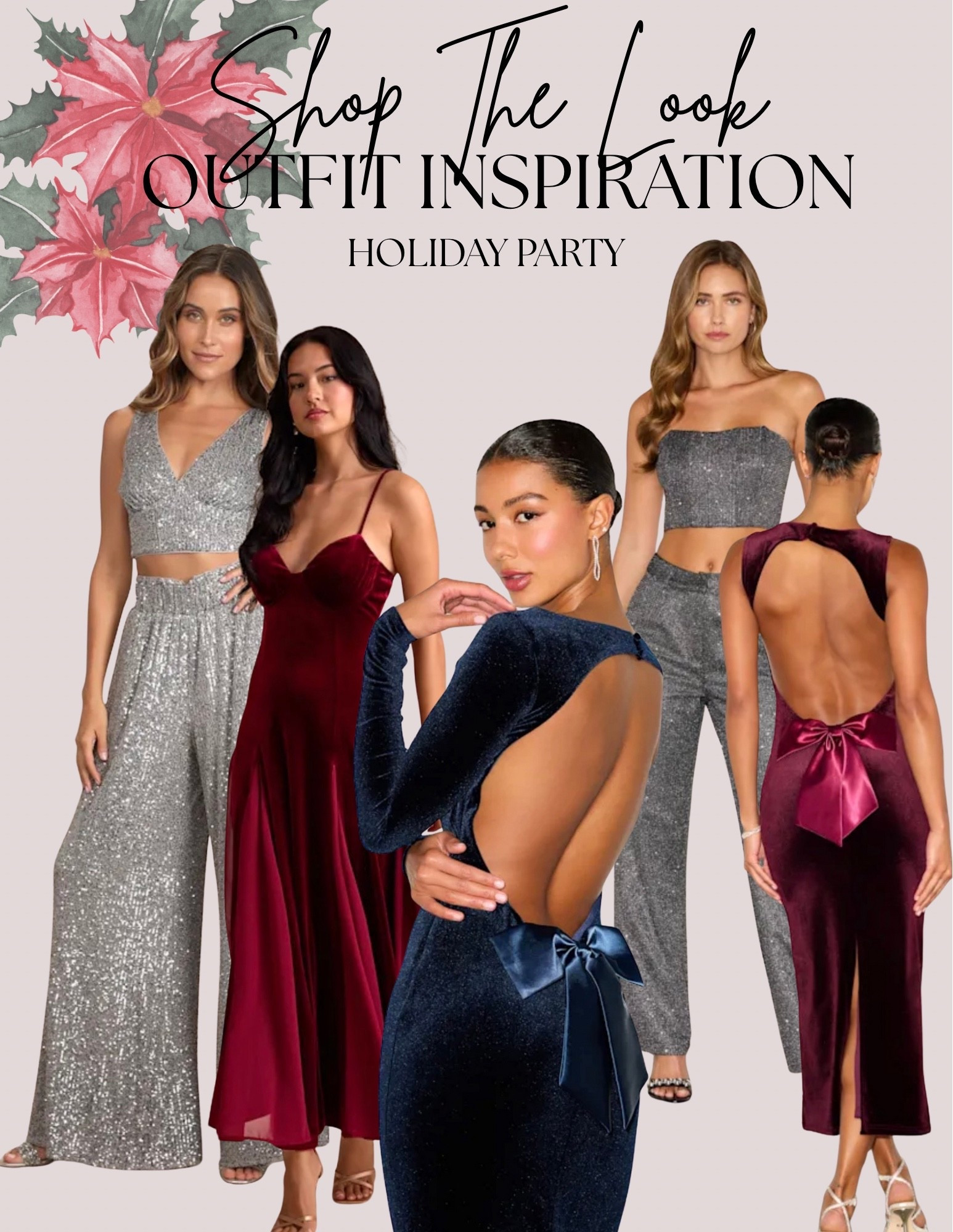 Navy velvet midi dress. Silver sequins pants and matching crop top. Red velvet maxi dress. Holiday party Christmas new year event dress.

#LTKSeasonal #LTKHoliday #LTKParties