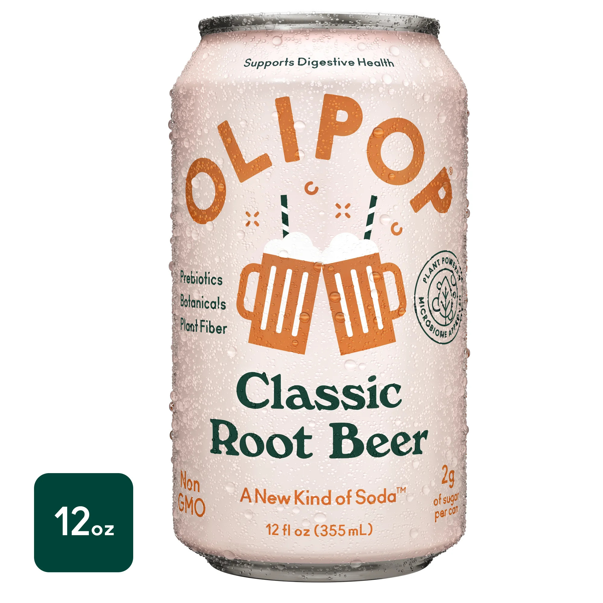 OLIPOP Prebiotic Soda, Classic Root Beer, 12 fl oz, Refrigerated | Walmart (US)