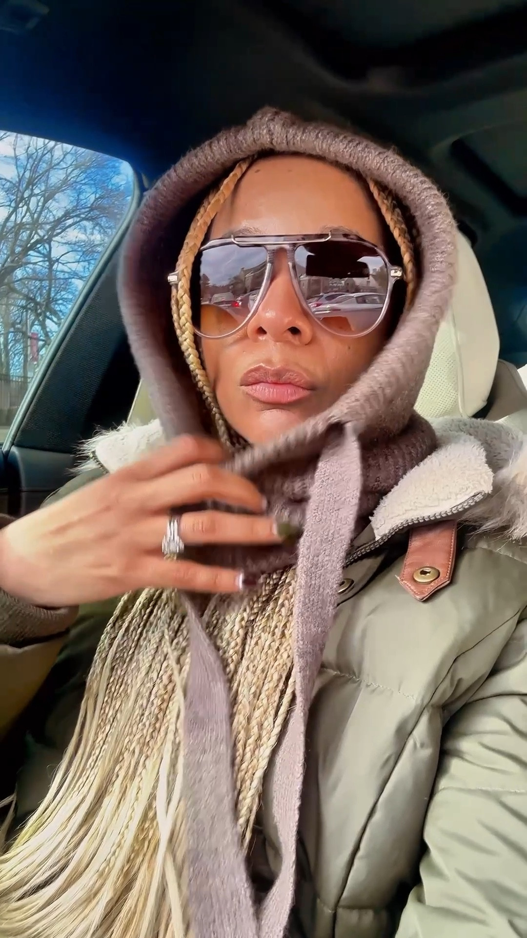 The knot hood everyone asked about ❤️ cozy, functional and great for protecting your head, neck and face on freezing temps. A winter staple.

#LTKootd #LTKgrwm