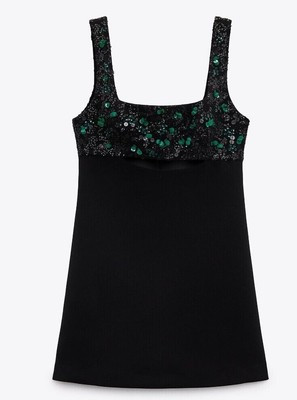 ZARA WOMAN SHORT EMBROIDERED CHEST DRESS LIMITED EDITION BLACK 2151/878 NEW | eBay US