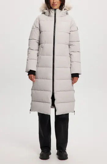 Noize Winter Long Parka with Faux Fur Trim in Snow at Nordstrom Rack, Size X-Large | Nordstrom Rack