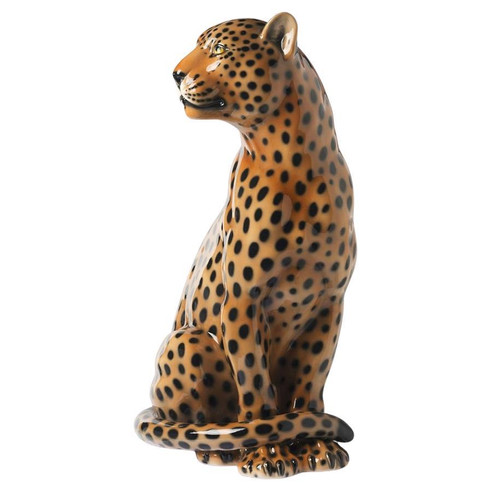 Leopard Dark Brown Sit Sculpture
