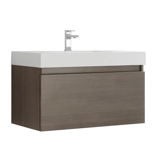 Mezzo 47'' Wall Mounted Single Bathroom Vanity with Plastic Vanity Top | Wayfair North America