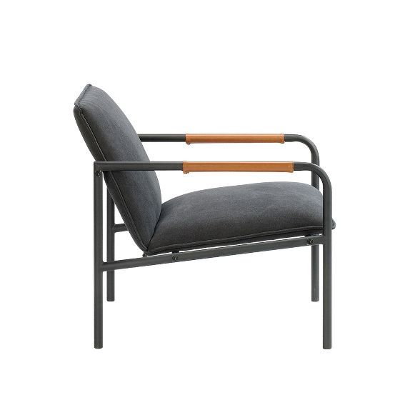 Sauder Boulevard Café Metal Lounge Chair Charcoal Gray | Target