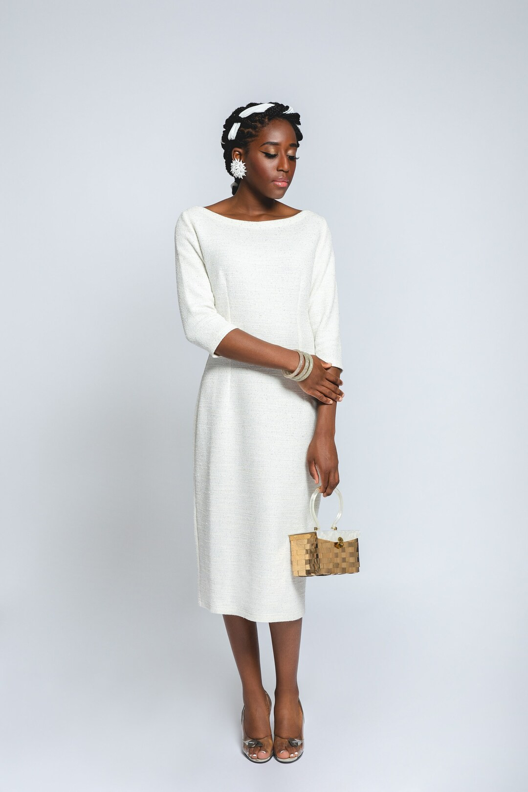 Kleid Liz White Lurex, Bleistiftkleid im Vintage Stil, pencildress, 1950s 1960s style - Etsy.de | Etsy (US)