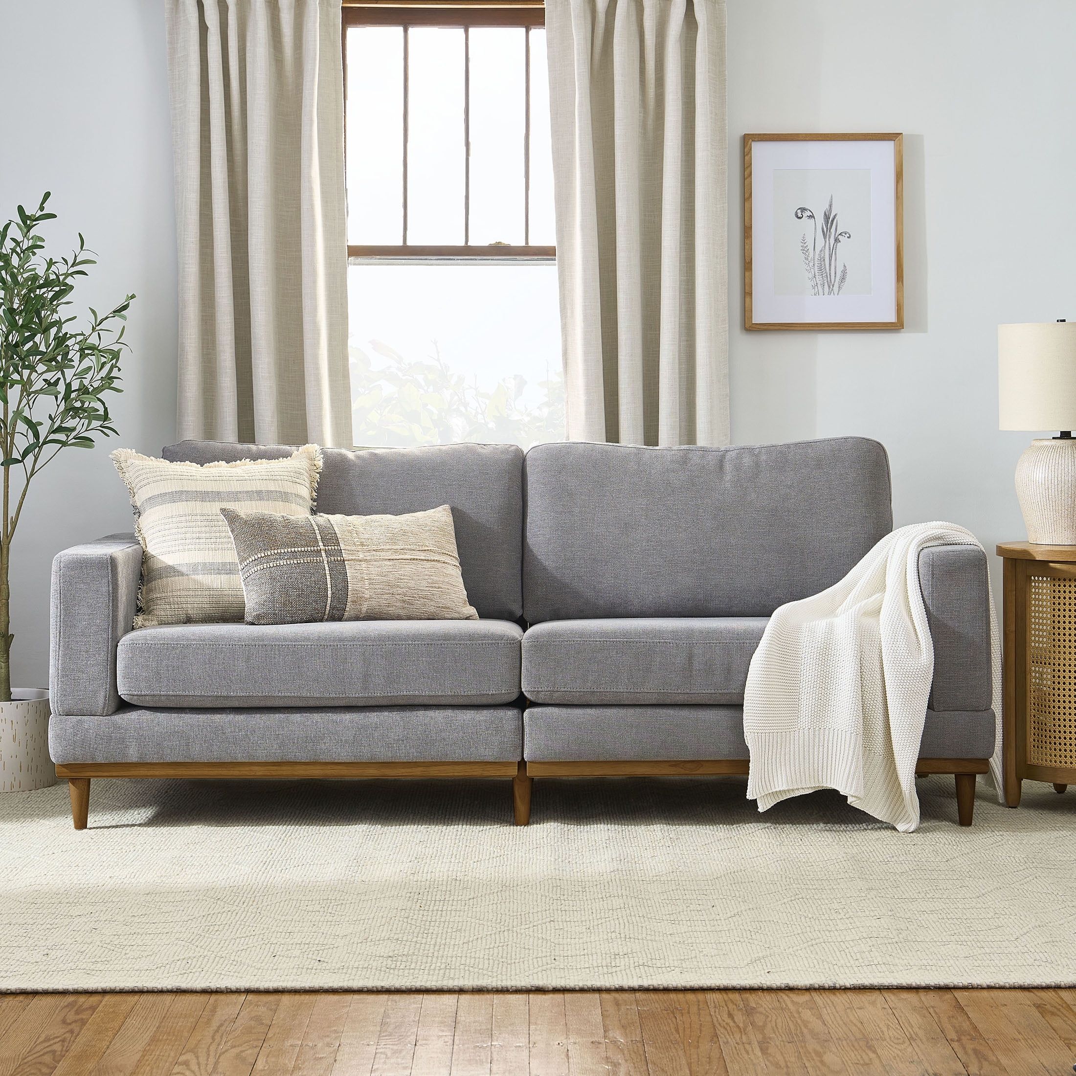 Better Homes & Garden Springwood Wood Frame Sofa, Gray | Walmart (US)