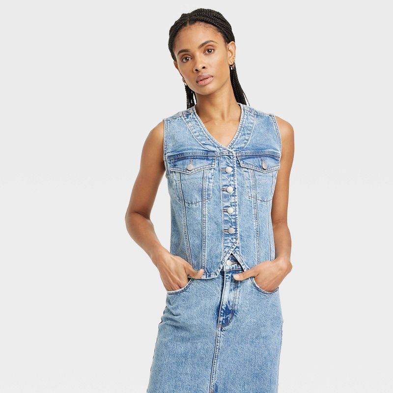 Women's V-Neck Denim Vest - Universal Thread™ | Target