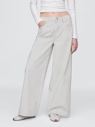 Mid Rise Denim Stripe Baggy Jeans | Gap (US)