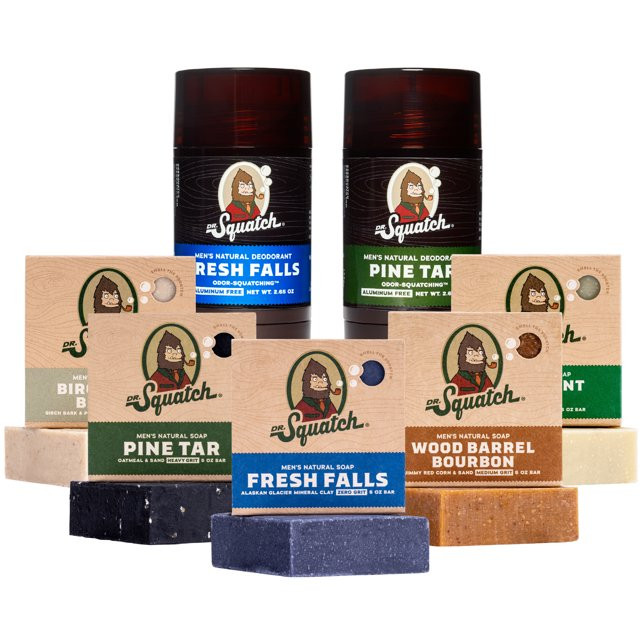Dr. Squatch Deodorant and Soap Pack - Men's Aluminum-free deodorant and 5 Bars of Natural Men's B... | Walmart (US)