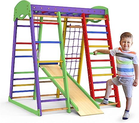 Indoor Playground Toddler Climber Slide – Kids Jungle Gym Playset – Activity Toddler Climber ... | Amazon (US)