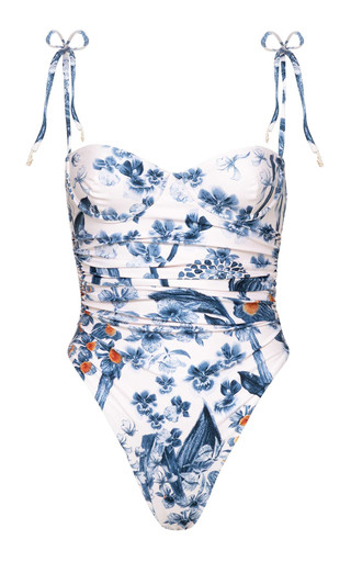 Rabano Petalo Ruched One-Piece Swimsuit | Moda Operandi (Global)