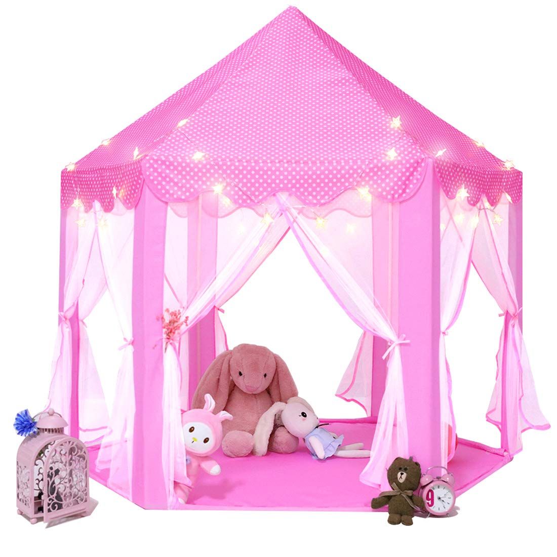Monobeach Princess Tent Girls Large Playhouse Kids Castle Play Tent with Star Lights Toy for Childre | Amazon (US)