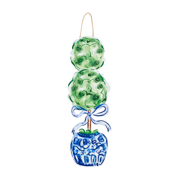 Mud Pie Topiary Door Hanger in Green | Pine Wood | Mud Pie