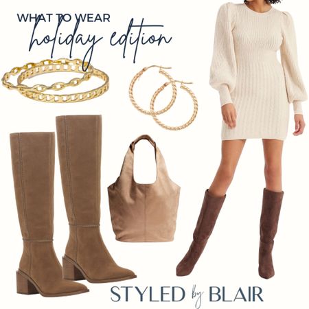 Sweater dress outfit idea  Holiday outfit ideas / holiday look / Christmas outfit #holidaylook #holidayoutfit #christmaslook

#LTKHoliday #LTKSeasonal #LTKGiftGuide