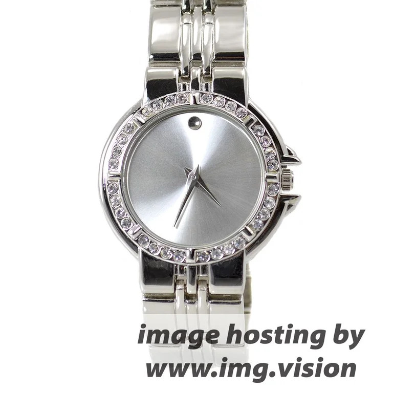 Ladies Silver Tone CZ Classic Clubbing Watch 36mm 7mm thick case. | Walmart (US)