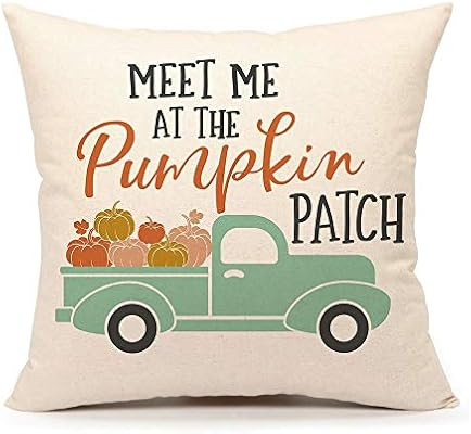 4TH Emotion Fall Pumpkin Truck Throw Pillow Cover Autumn Quotes Cushion Case for Sofa Couch 18" x... | Amazon (US)