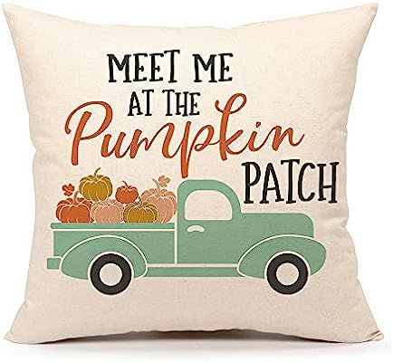 4TH Emotion Fall Pumpkin Truck Throw Pillow Cover Autumn Quotes Cushion Case for Sofa Couch 18" x... | Amazon (US)