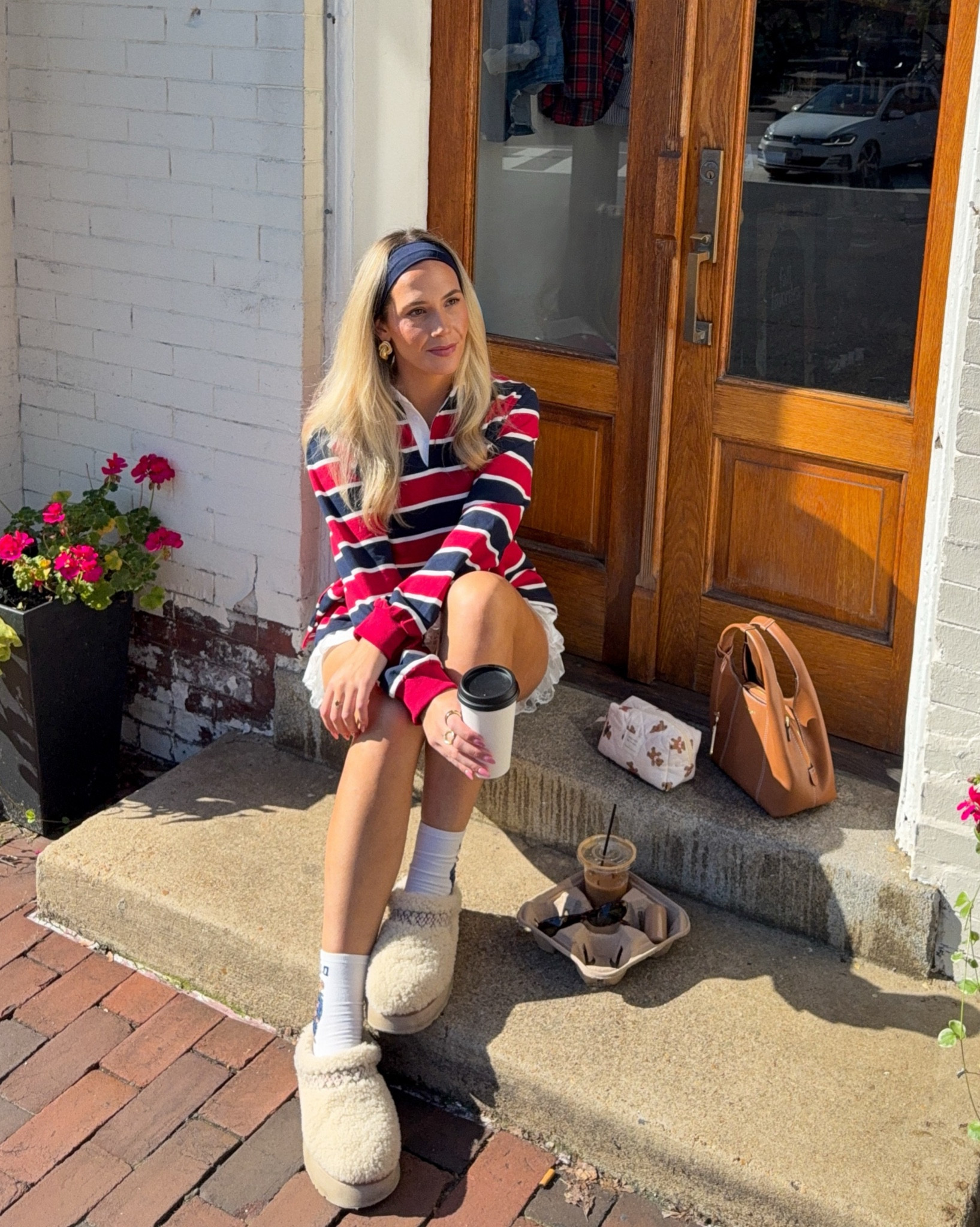 Fall outfit of the day! Rugby sweater, ruffle shorts & platform uggs 

#LTKStyleTip #LTKFindsUnder50 #LTKFindsUnder100