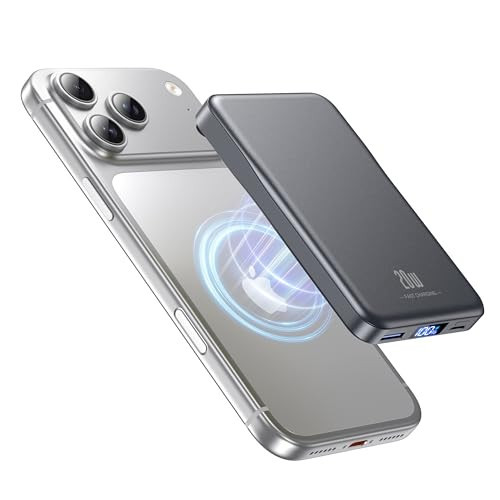 Aobbow Magnetic Portable Charger, 10000mAh for Magsafe Battery Pack, 20W Fast Charging Power Bank, Travel Essential of Wireless Charger Compatible with iPhone 17/16/15/14/13 Pro/Max/Air/Plus-SpaceGray | Amazon (US)