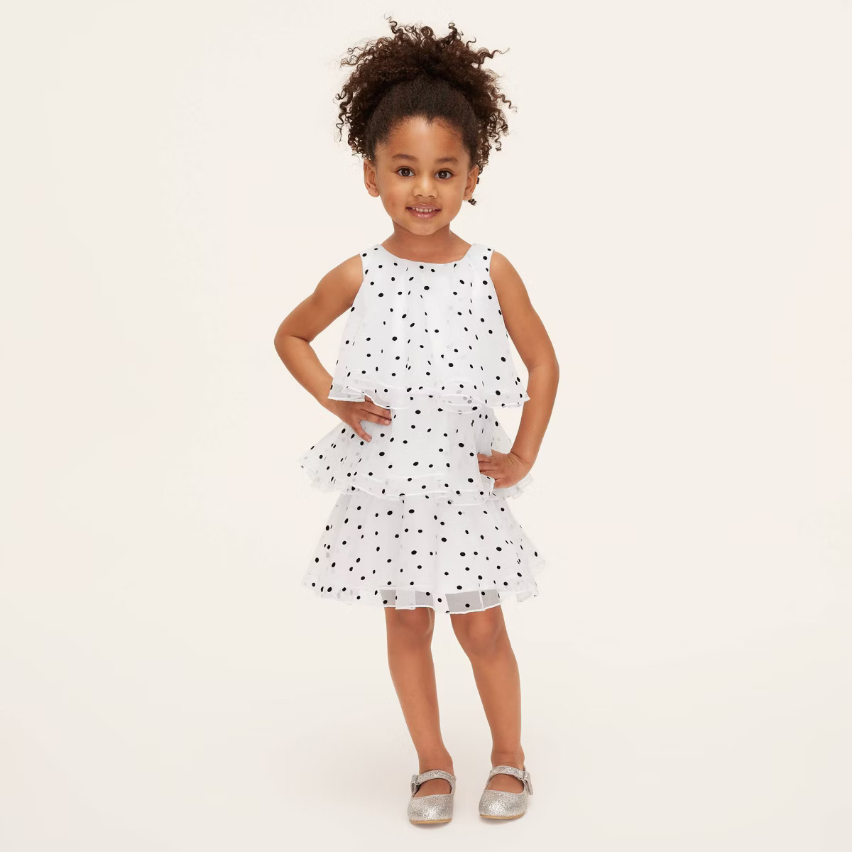 Toddler Mini Polka Dot Tiered Dress - kate spade new york x Target Cream/Black | Target