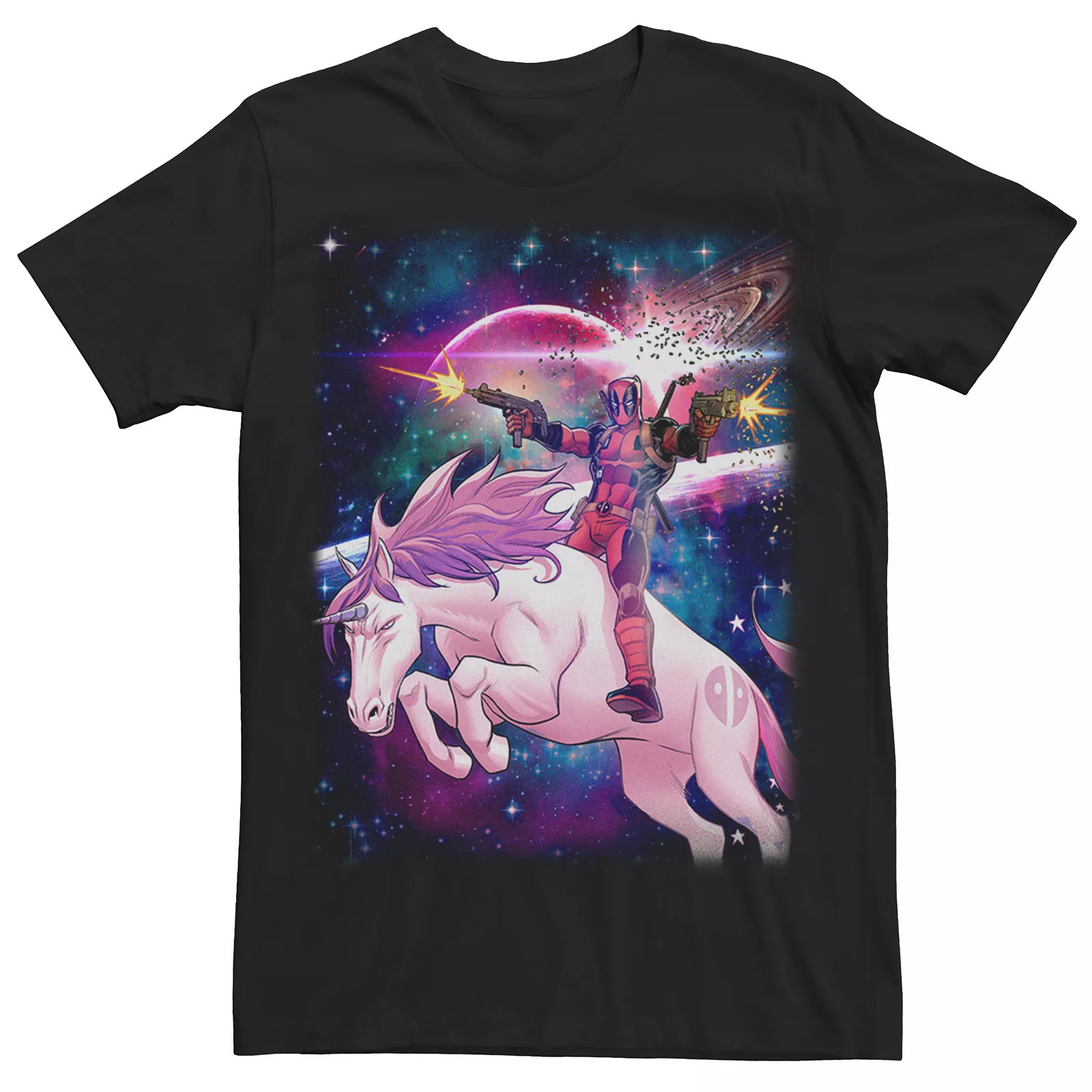 Men's Marvel Comics Deadpool Space Unicorn Tee, Size: XL, Black | Kohl's