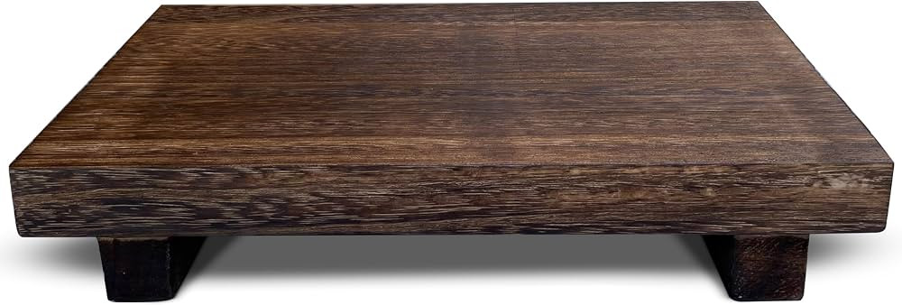 Wood Riser Rustic - Rectangular Pedestal Stand - Brown, 9 x 6 Inch | Amazon (US)
