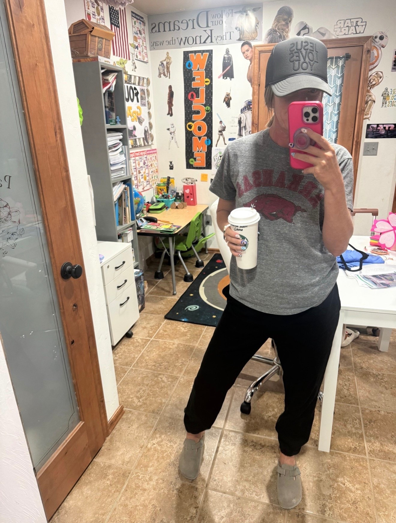 Starbucks run but make it comfy.

Graphic tee + joggers + Birks = the easiest everyday outfit. Perfect for school drop off, errands, or working from home.

Simple outfits like this are always the most worn in my closet.

Linked my favorites 🖤

#ltkcasual #momstyle #everydayoutfit #ltkhome



#LTKmorningroutine #LTKdayinmylife #LTKmomlife