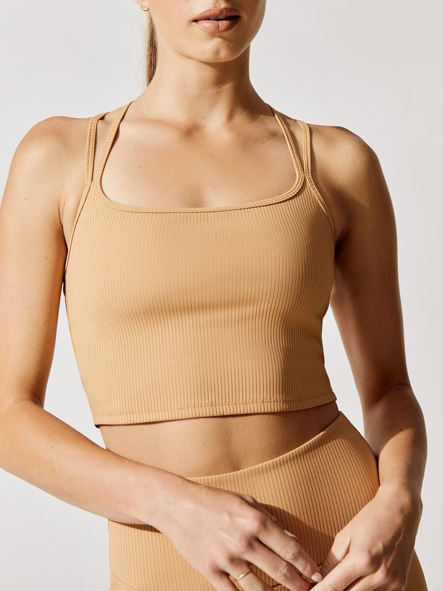 Ribbed Cami Tank Tops in White | Carbon38