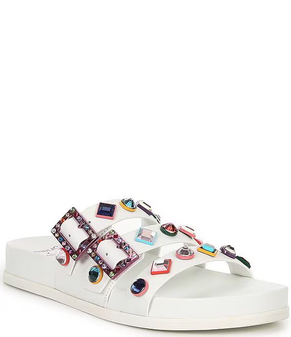 x DANNIJO Kaia Rainbow Jewel Embellished Banded Sandals | Dillard's