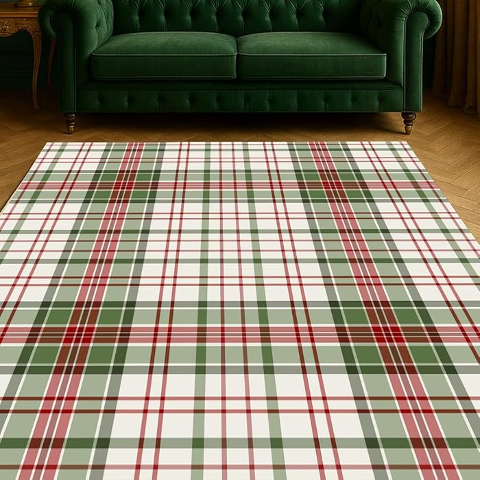 Muddy Mat® Plaid 2x7 Washable Area Rugs for Living Room, Bedroom & Dining Room – Modern Soft L... | Amazon (US)
