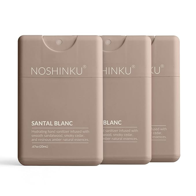 Noshinku - Refillable Hand Sanitizer Santal Blanc 3-Pack, Travel Size Spray with Hydrating Botani... | Amazon (US)
