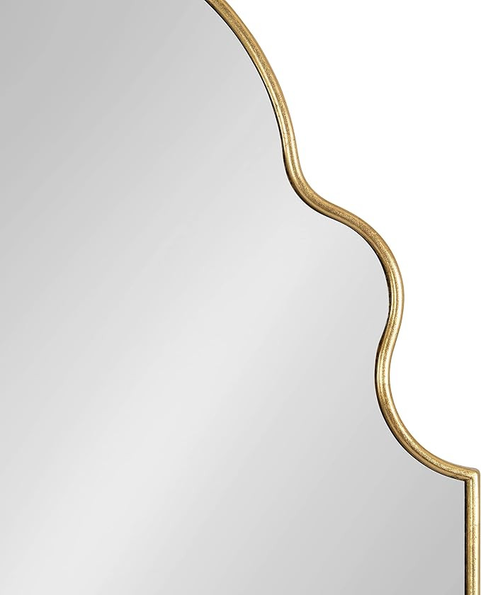 Kate and Laurel Vania Moroccan Arch Decorative Wall Mirror, 20 x 34, Gold, Modern Arched Scallope... | Amazon (US)