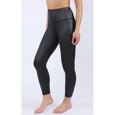 90 Degree By Reflex Interlink Faux Leather High Waist Cire Ankle Legging | Target