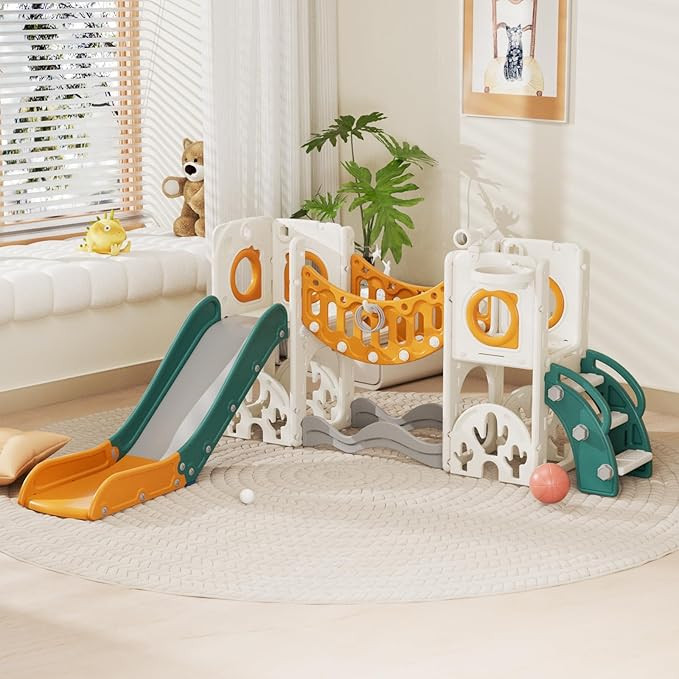 KORIMEFA 10 in 1 Toddler Slide Set, Kids Slide for Toddlers, Outdoor Indoor Playground for Toddle... | Amazon (US)