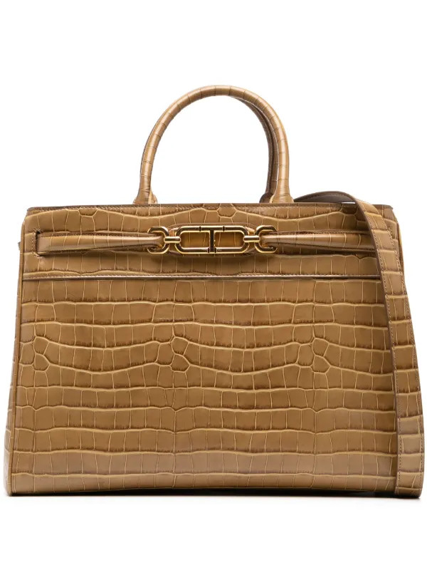 crocodile-embossed leather tote bag | Farfetch Global