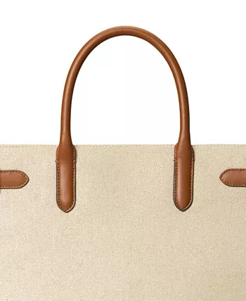 Lauren Ralph Lauren Metallic Canvas Extra-Large Devyn Tote Bag - Macy's | Macy's