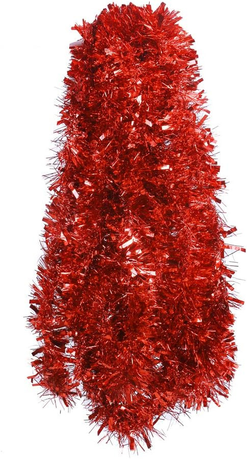 DECORA Red Tinsel Garland for Christmas Tree Decorations Wedding Birthday Party Supplies 33 FEET | Amazon (US)