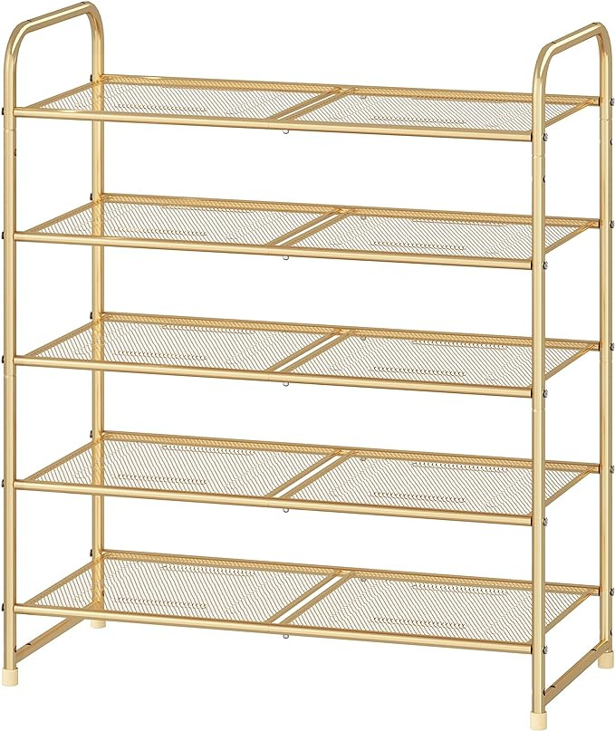 Simple Trending 5-Tier Stackable Shoe Rack, Expandable & Adjustable Shoe Shelf Storage Organizer,... | Amazon (US)