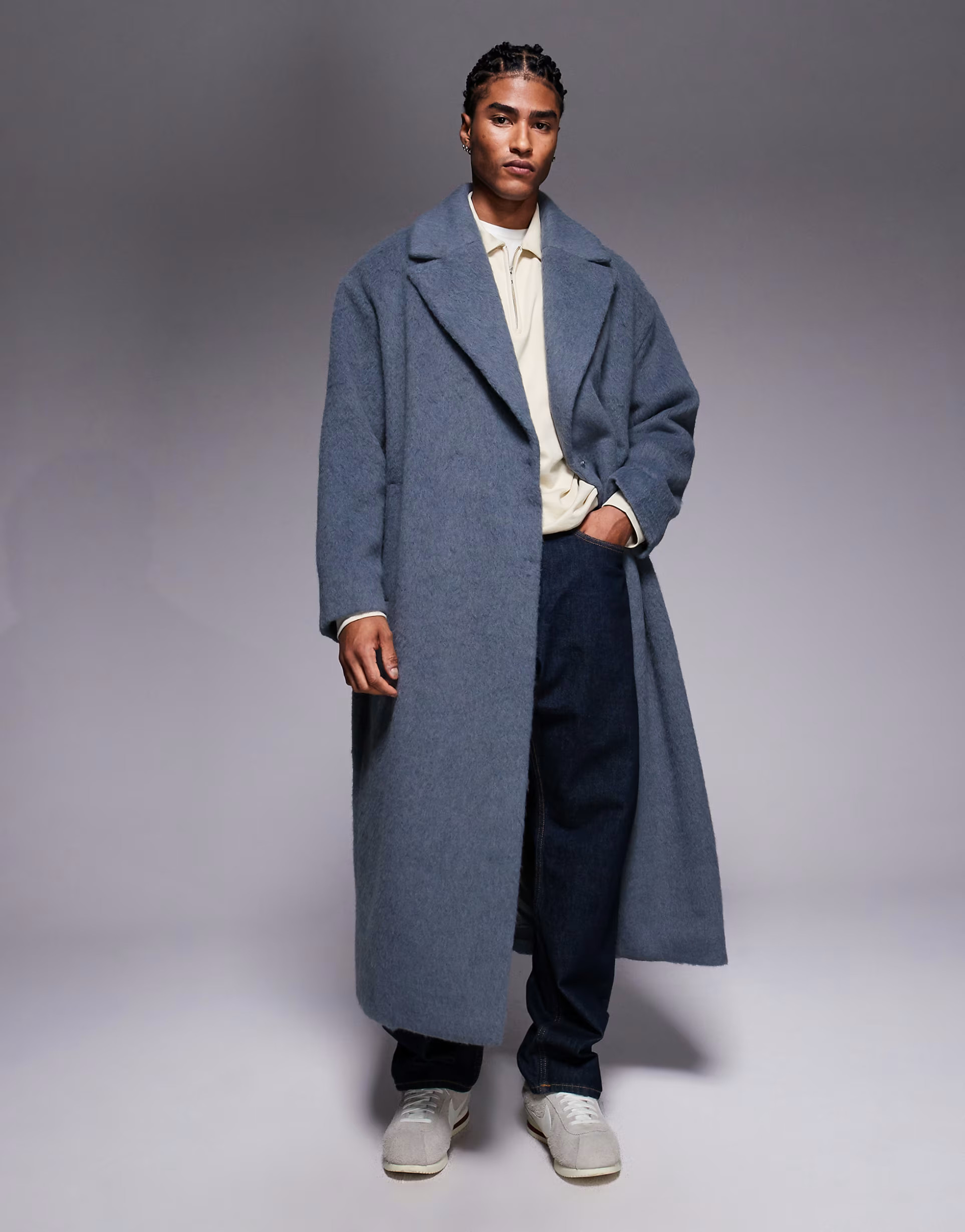 ASOS DESIGN wool look overcoat in gray | ASOS | ASOS (Global)