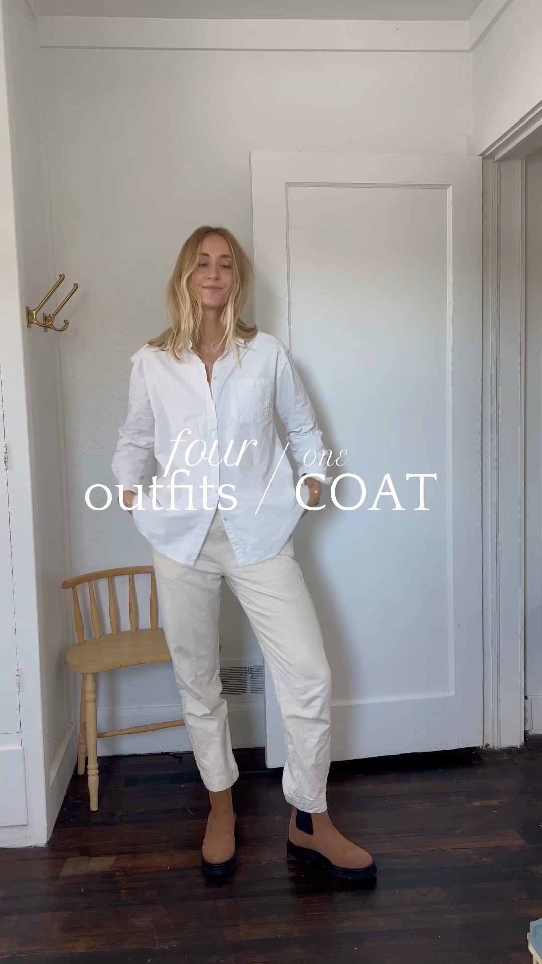 Wool coat worn four ways.