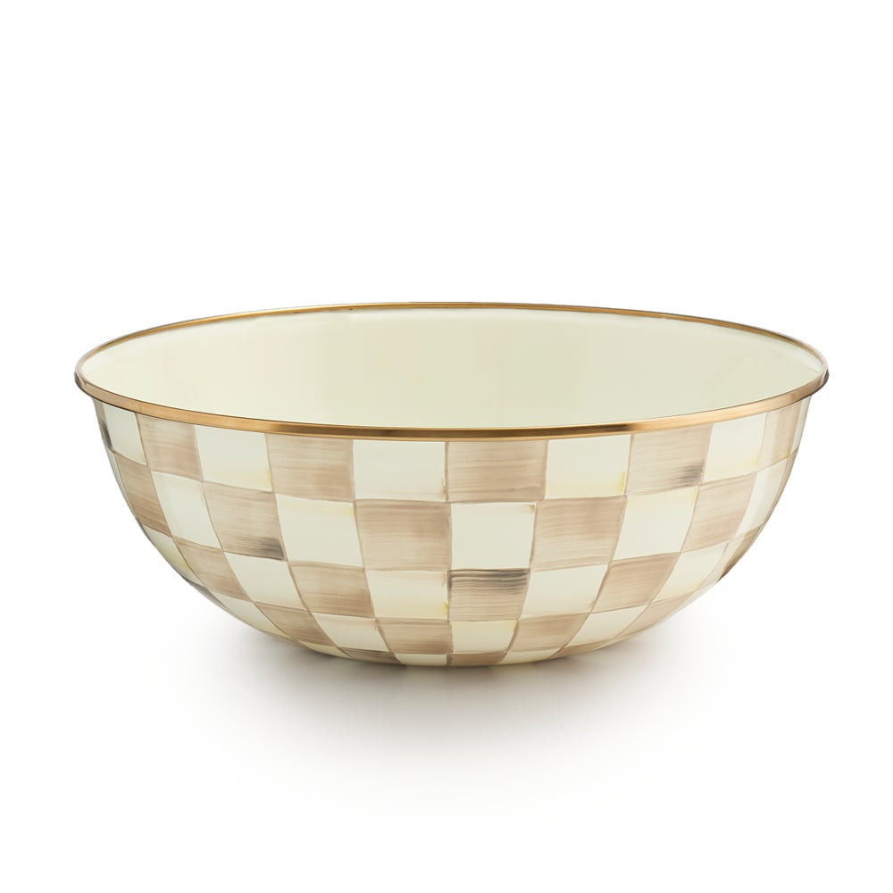 Mocha Check Extra Large Everyday Bowl | MacKenzie-Childs