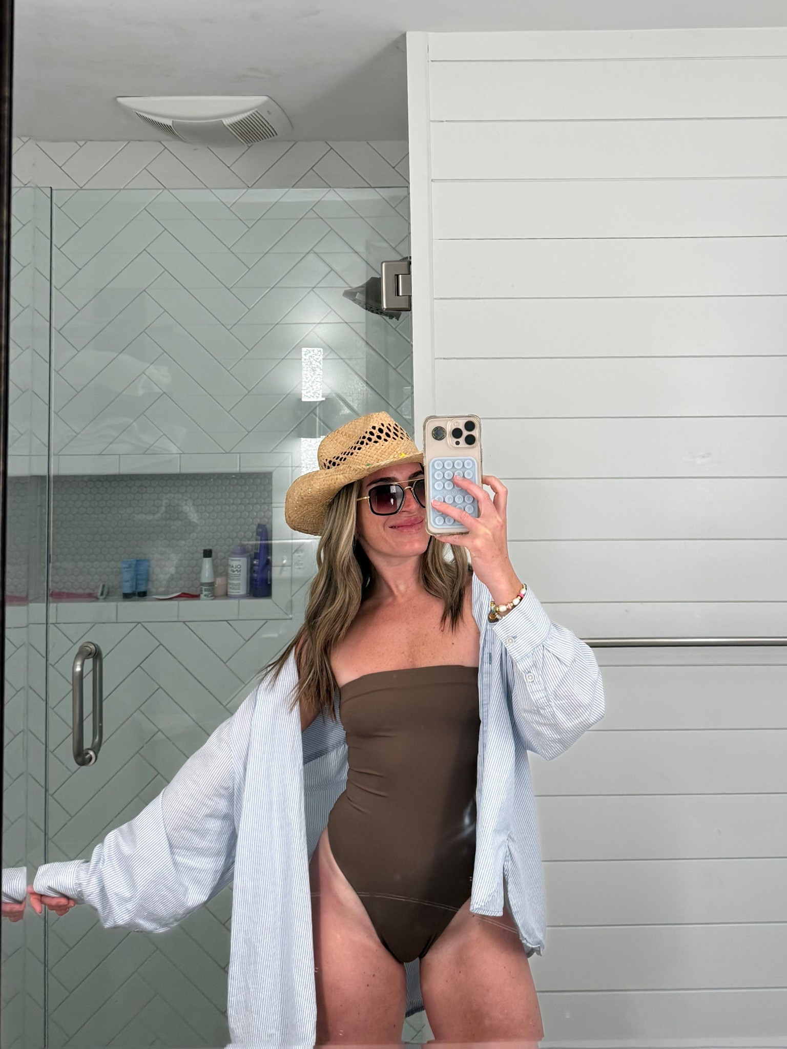 I’m 5’2” in XS swim + small button up 

#LTKSwim